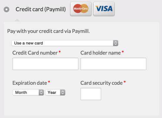 WooCommerce Paymill checkout fields