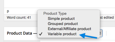 Selecting variable product WooCommerce
