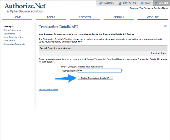 WooCommerce Authorize.Net Reporting Setup 3