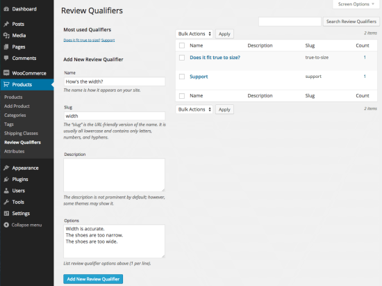 WooCommerce Product Reviews Pro Qualifiers