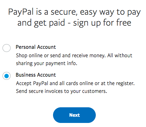 PayPal Business account