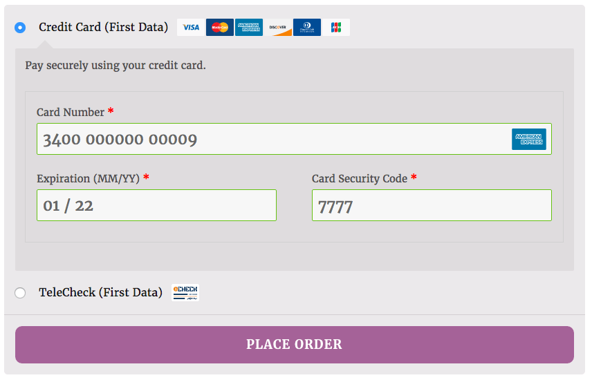 WooCommerce First Data Enhanced Checkout Form
