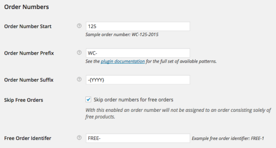 Ajustes de WooCommerce Sequential Order Numbers Pro
