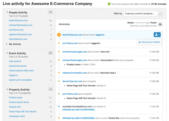 Captura de tela ao vivo do WooCommerce KissMetrics