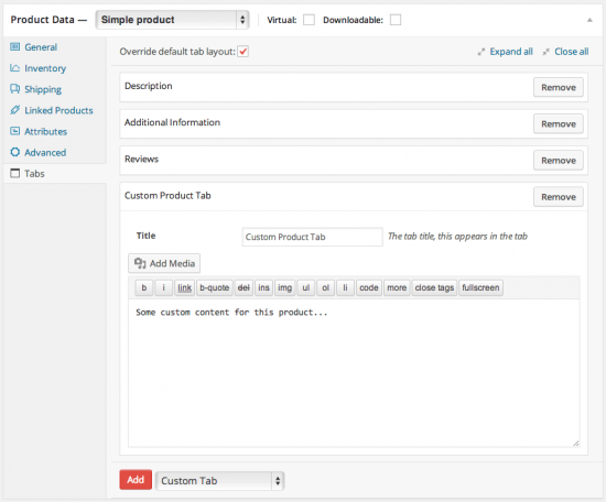 WooCommerce Tab Manager Add Custom Product Tabs