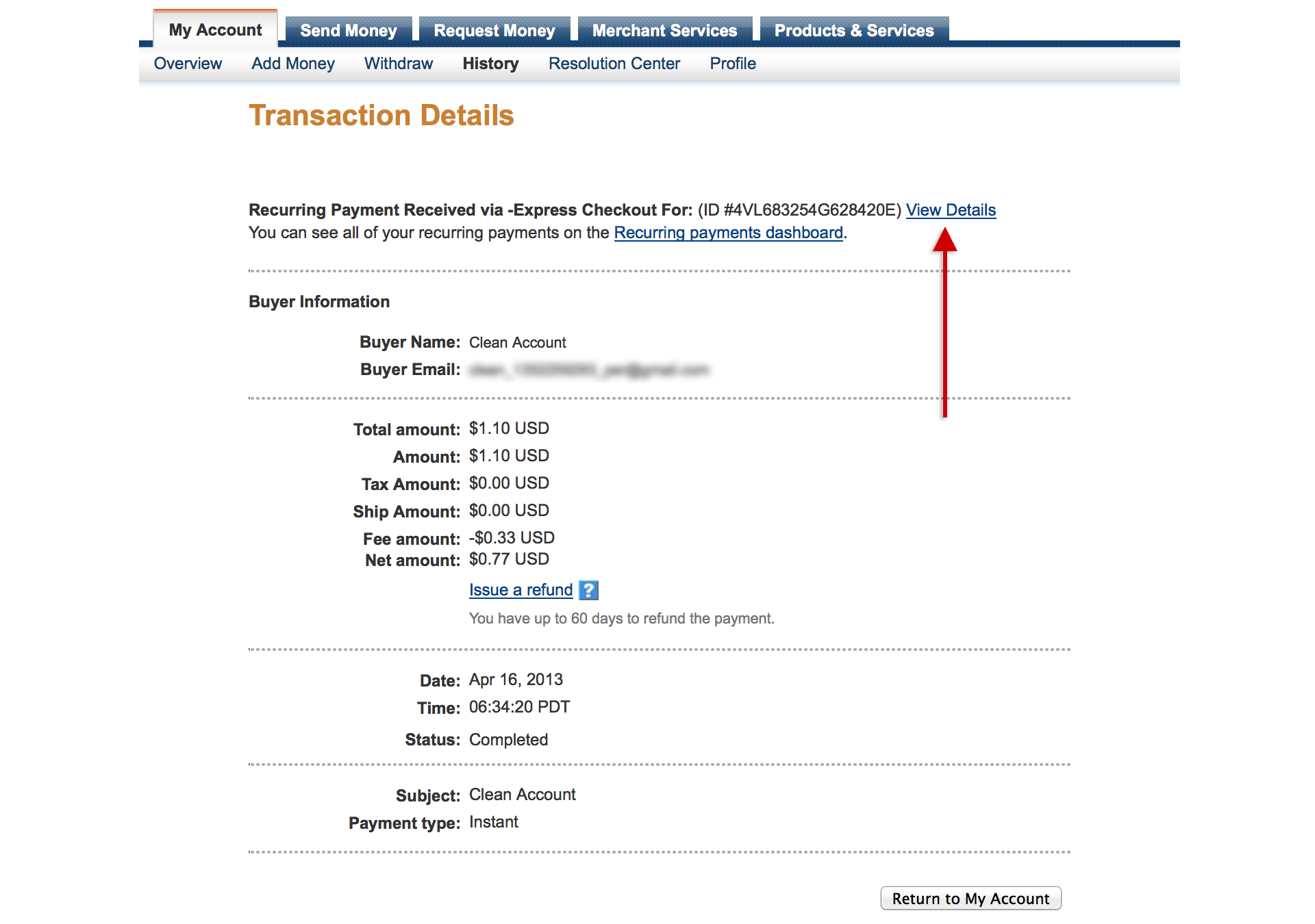 how to use paypal transaction id