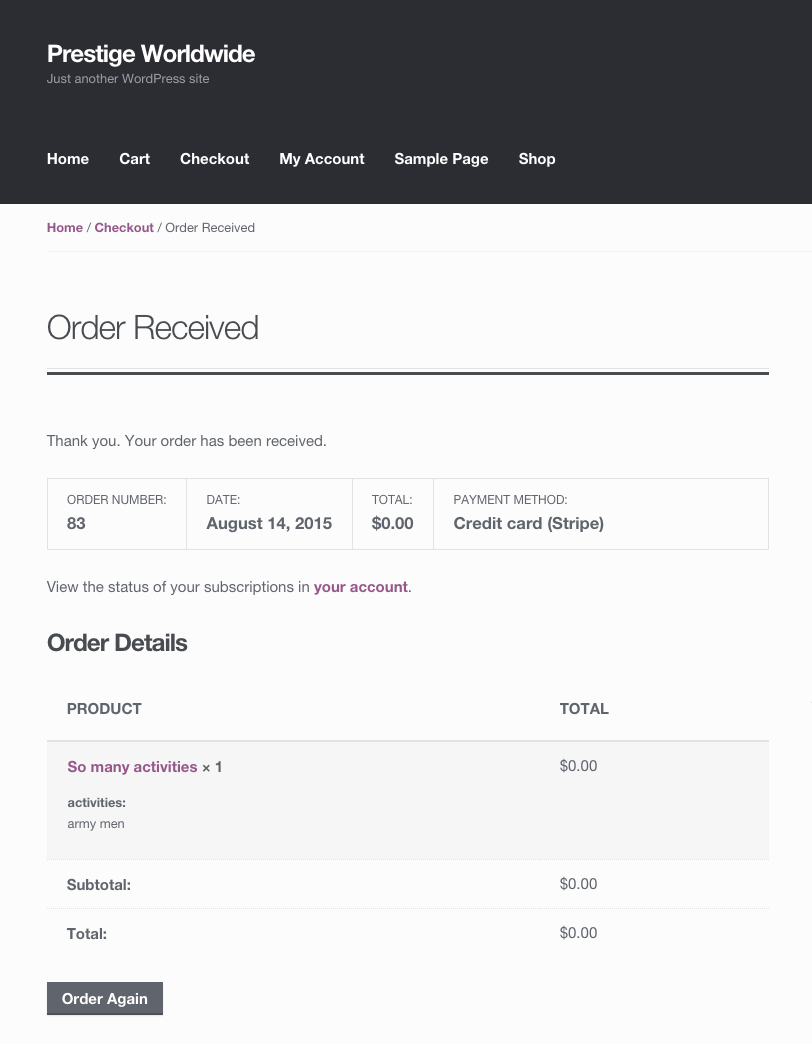 3. Switch Order Confirmation Page
