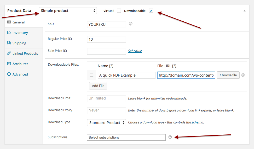 The setup for your downloadable product.