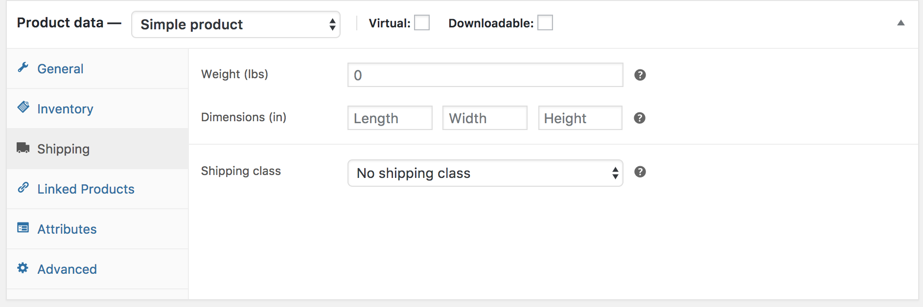 product data shipping