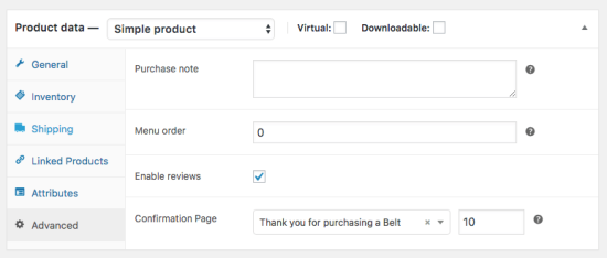 woocommerce custom thank you pages simple product